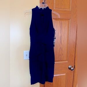 White House Black Market Dress mockneck navy blue size 2